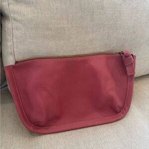Madewell Rose Leather Cosmetic Pouch